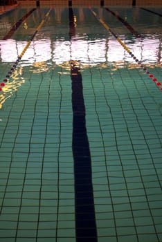 Swimming pool lane ready for competition