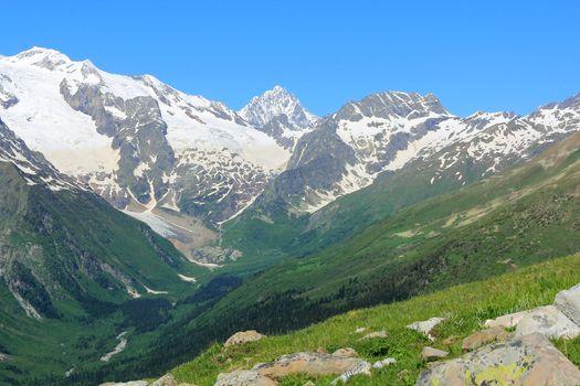 Image of beautiful landscape with Caucasus mountains