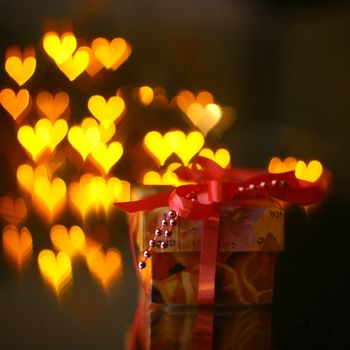 holiday gifts background hearts warm