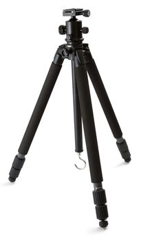 Carbon tripod with ball head isolated on white background