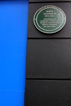 John Stephen Memorial Plaque Carnaby Street London