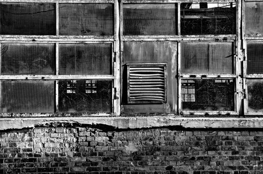 Windows of an old abandoned factory