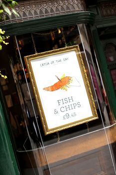 Fish and Chips Restaurant Sign Ganton Street London