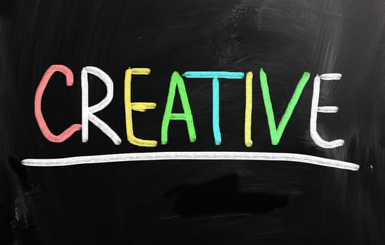 Creative handwritten with chalk on a blackboard