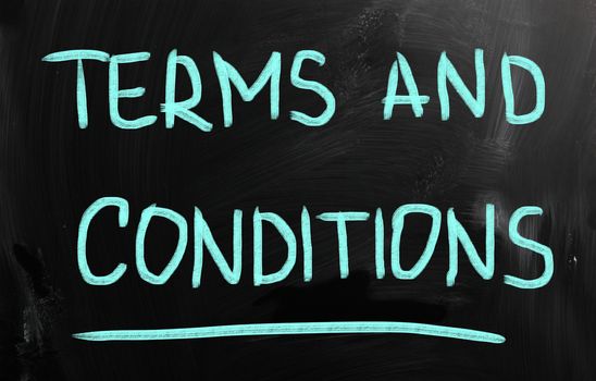 "Terms & Conditions" handwritten with chalk on a blackboard