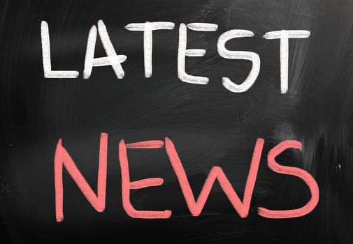News handwritten with chalk on a blackboard