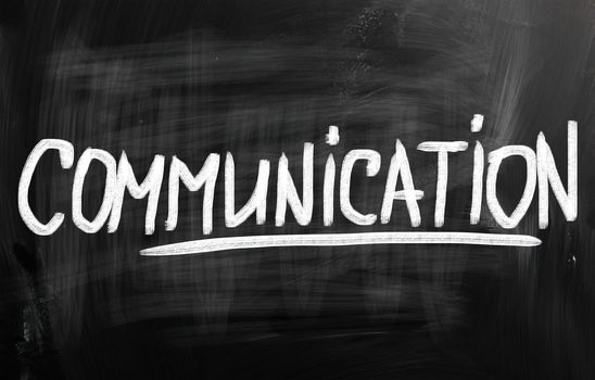 Communication handwritten with chalk on a blackboard