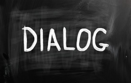 Dialog handwritten with chalk on a blackboard