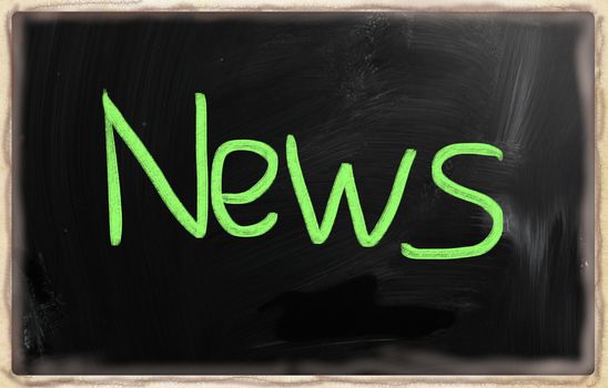News handwritten with chalk on a blackboard