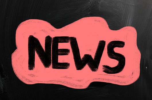 News handwritten with chalk on a blackboard