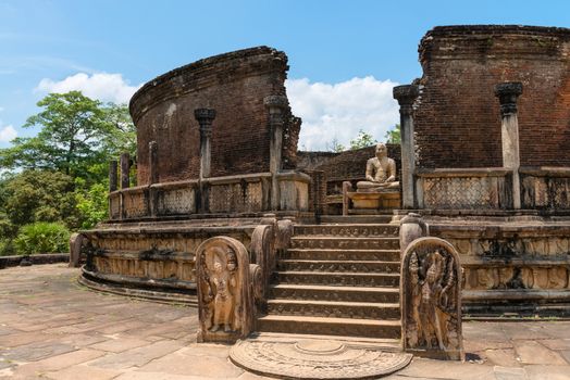 Vatadage is a type of Buddhist structure found only in Sri Lanka. Ancient city Polonnaruwa.