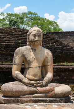 Ancient Buddha statue of temple ruins in ancient city of Polonnaruwa, Sri Lanka 