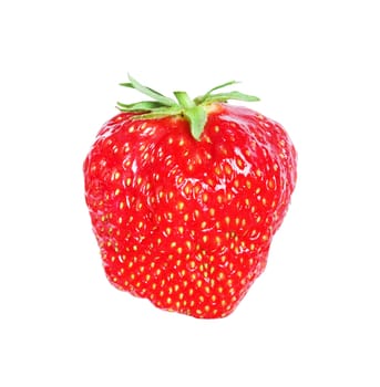 fresh, juicy and healthy strawberry, red on white