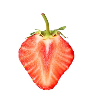 fresh, juicy and healthy strawberry, red on white