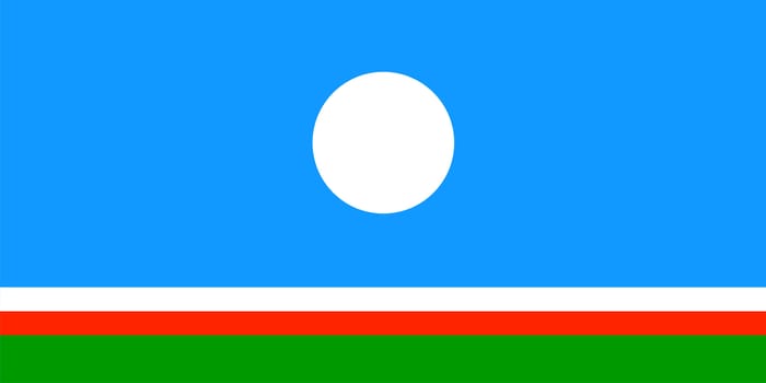 sakha republic flag or Yakutia region computer generated