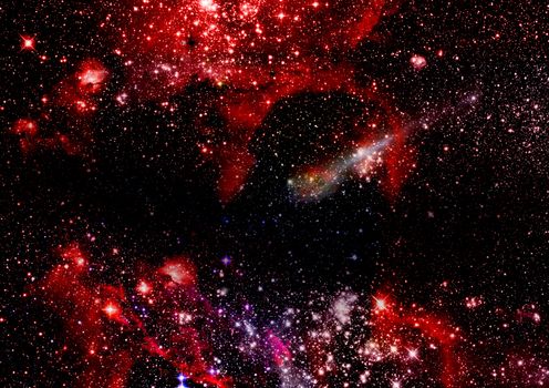 Far being shone nebula and star field against space. "Elements of this image furnished by NASA".