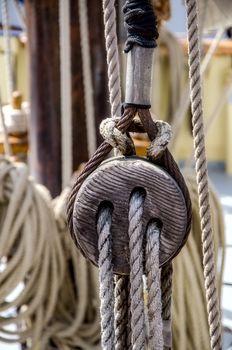 Ship's rigging on a sailboat