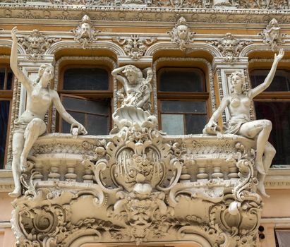 Art retro balcony in Odessa, Ukraine
