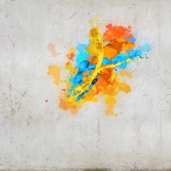 Background image with colorful splashes and drops