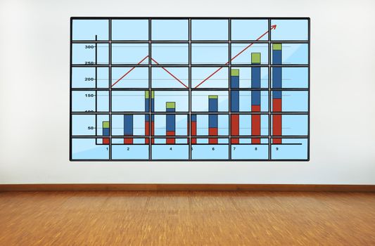 plasma with chart on wall in office