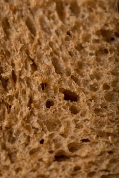 Wholegrain bread texture closeup in studio