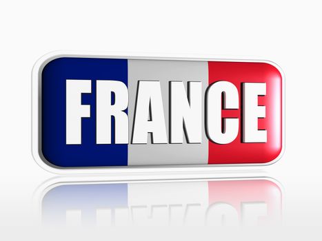 French flag 3d banner with white text