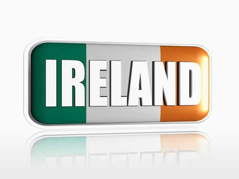 Irish flag 3d banner with white text