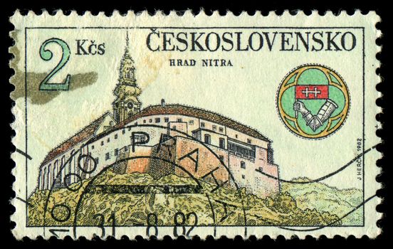 CZECHOSLOVAKIA - CIRCA 1982: The stamp printed in Czechoslovakia shows an ancient castle, circa 1982