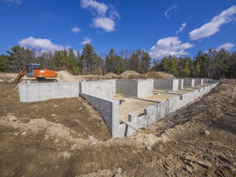 Concrete foundation for a new condominium complex