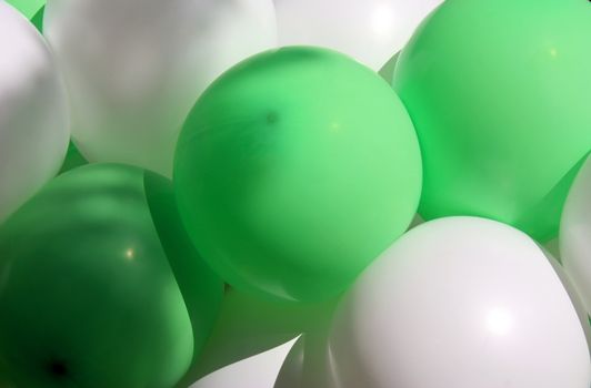 Background white and green balloons, now located diagonally