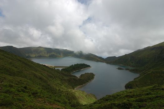 Vulcanic lake in azores island, Portugal