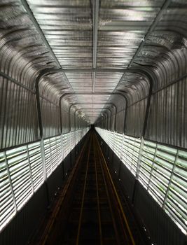 Railway tunnel, long corridor