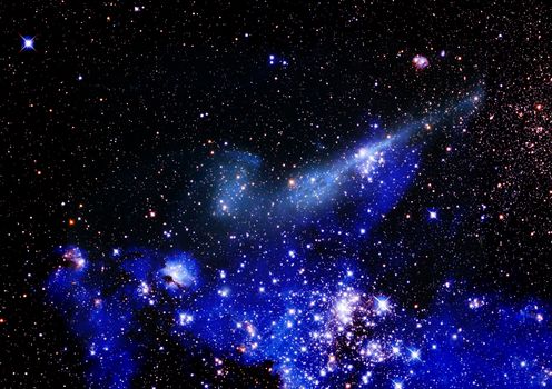 Far being shone nebula and star field against space. "Elements of this image furnished by NASA".