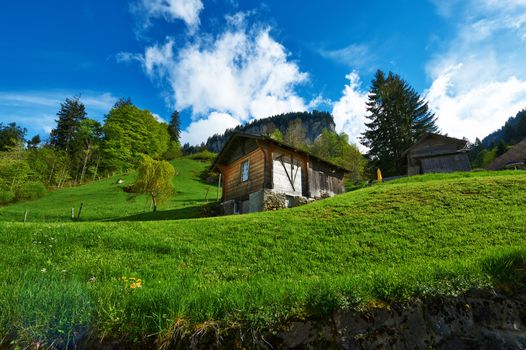 Swiss chalet near Reichenbach in Switzerland