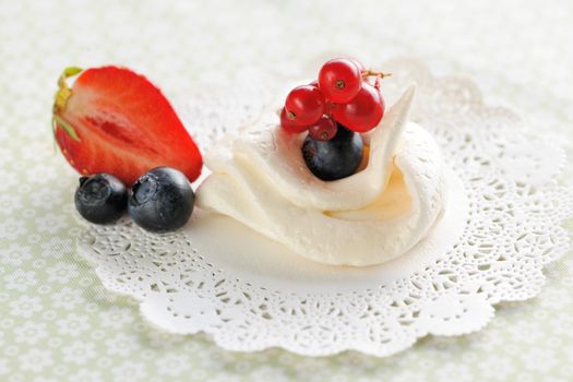 Cream meringues, delicious french dessert