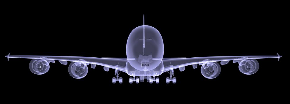 Large aircraft. Isolated render of an X-ray