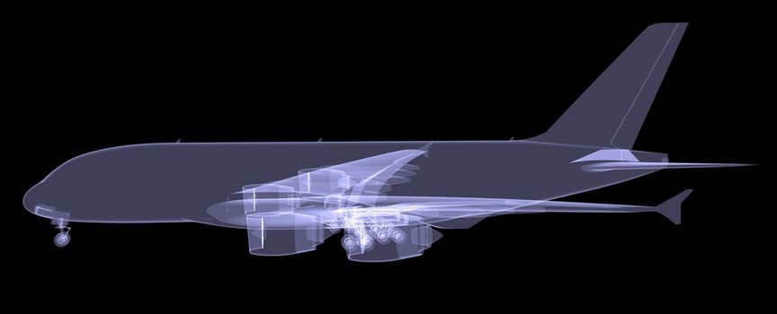 Large aircraft. Isolated render of an X-ray