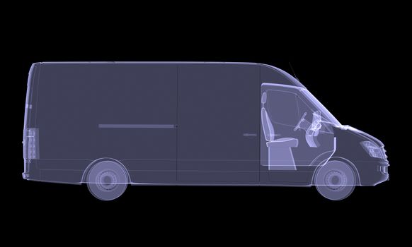 Business minibus. Isolated render of an X-ray