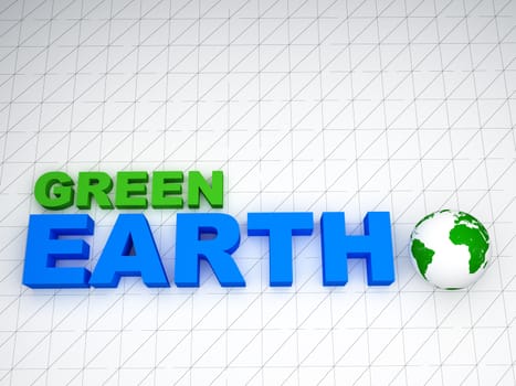 3d concept on earth green