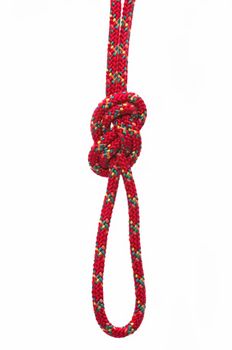 Climbing knot on a alpine rope, double eight