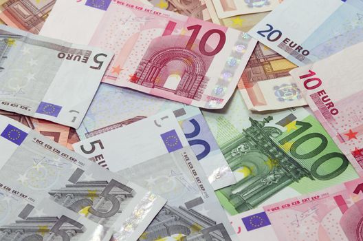 Money, Euro banknotes background, close up image