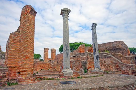 Roman ruins at Ostia Antica, near Rome