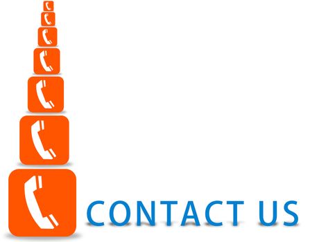 contact us text with phone logo