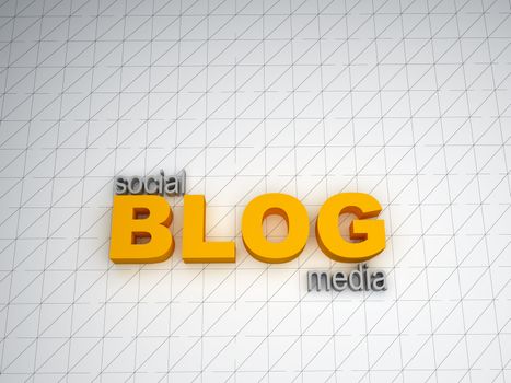 3d text on social media blog