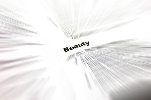 beauty text and rest blurred