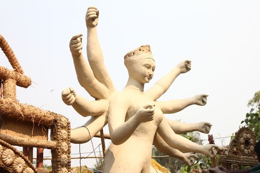 incomplete durga sculpture