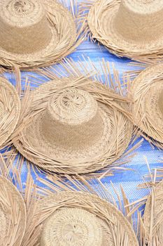 Straw hat in local market, Luang Prabang Laos.