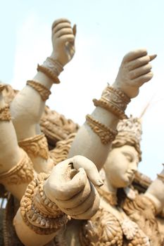 durga puja incomplete sculpture before puja