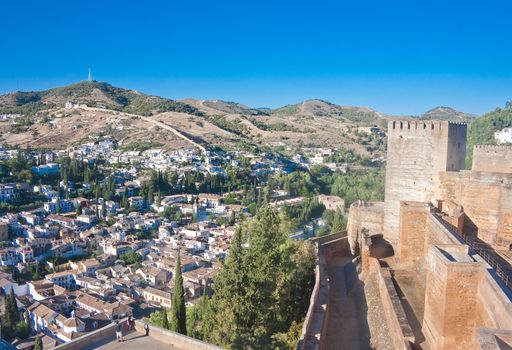 Alcazaba castle in Alhambra. Granada, Spain