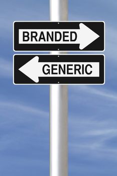 Modified one way street signs on Branded versus Generic products